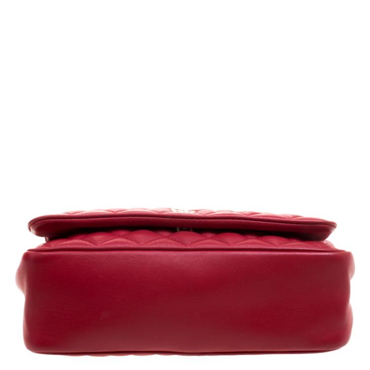 Pre Owned Carolina Herrera Red Quilted Leather Shoulder Bag
