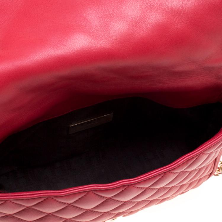 Pre Owned Carolina Herrera Red Quilted Leather Shoulder Bag