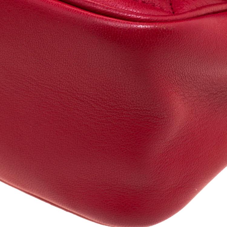 Pre Owned Carolina Herrera Red Quilted Leather Shoulder Bag