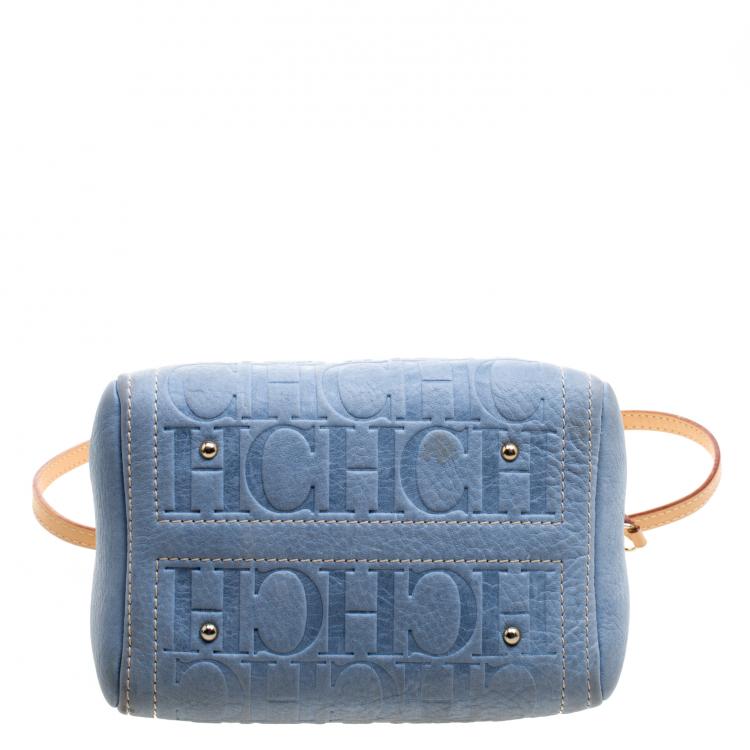مملوكة مسبقًا Carolina Herrera Powdered Blue Leather Mini Andy Boston Bag
