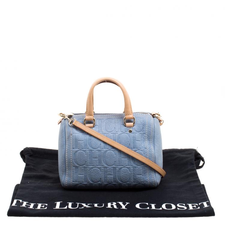 مملوكة مسبقًا Carolina Herrera Powdered Blue Leather Mini Andy Boston Bag