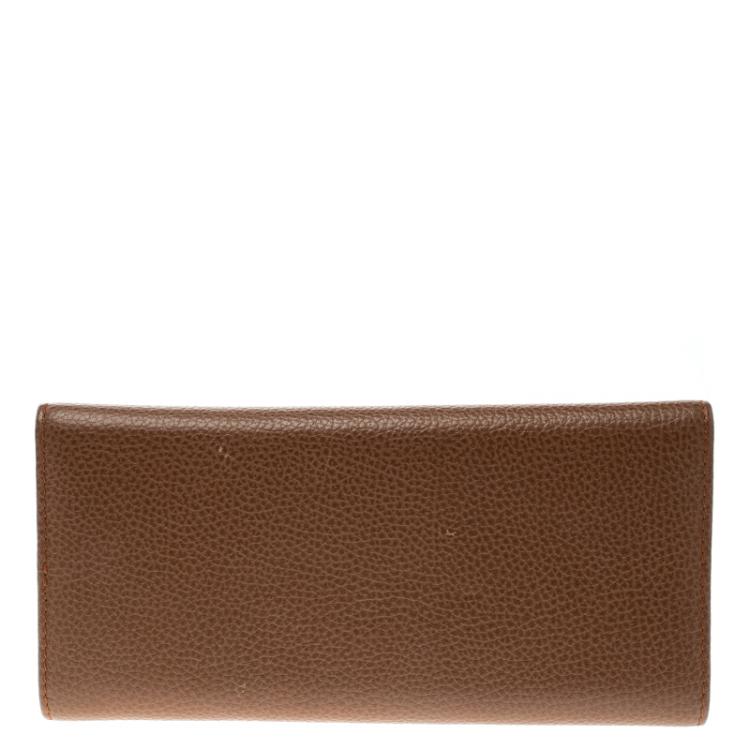 Pre Owned Carolina Herrera Brown Leather Continental Wallet