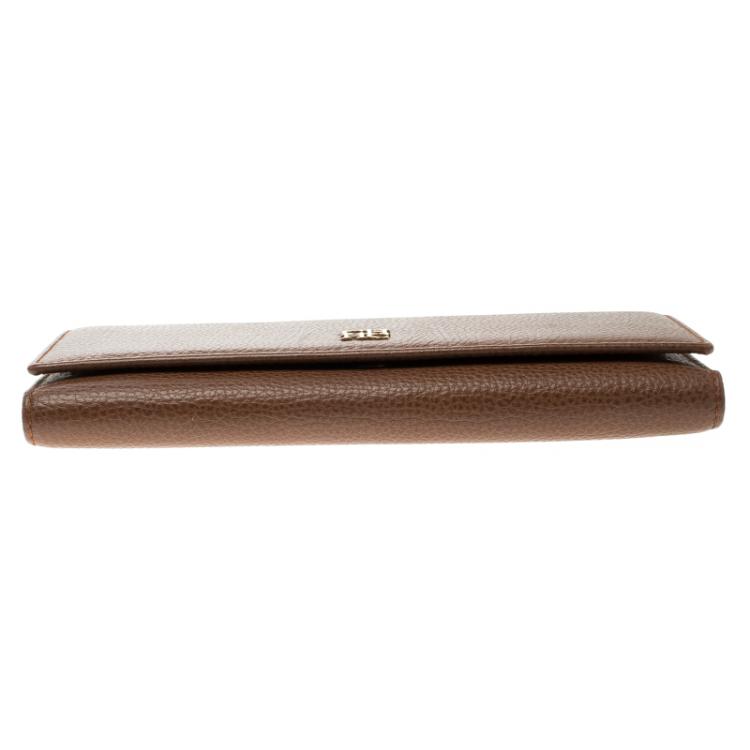 Pre Owned Carolina Herrera Brown Leather Continental Wallet