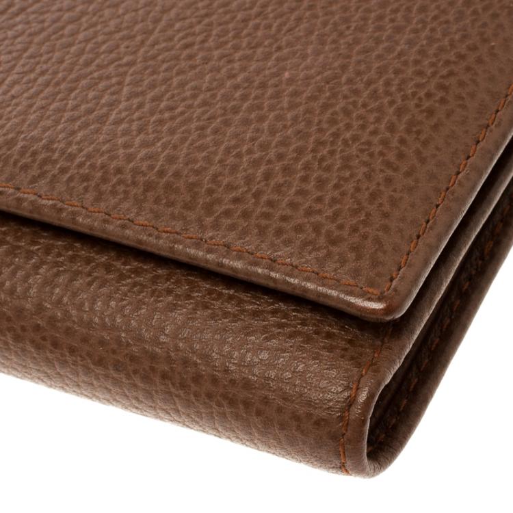 Pre Owned Carolina Herrera Brown Leather Continental Wallet