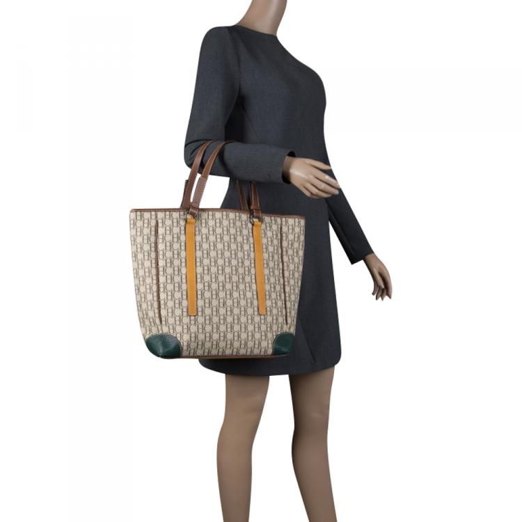 Pre Owned Carolina Herrera Multicolor Monogram Canvas Shopper Tote