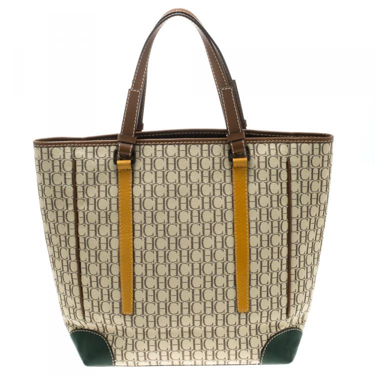 Pre Owned Carolina Herrera Multicolor Monogram Canvas Shopper Tote
