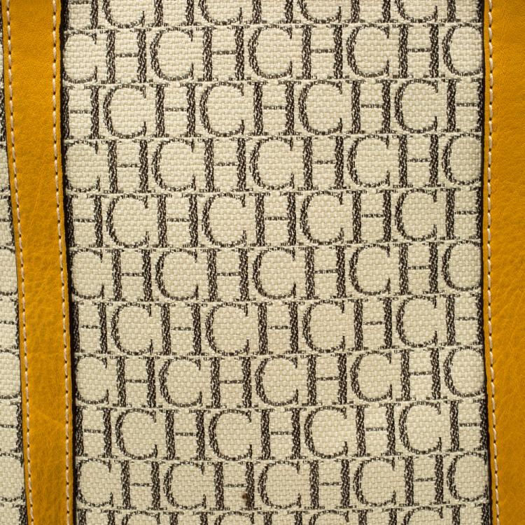 Pre Owned Carolina Herrera Multicolor Monogram Canvas Shopper Tote