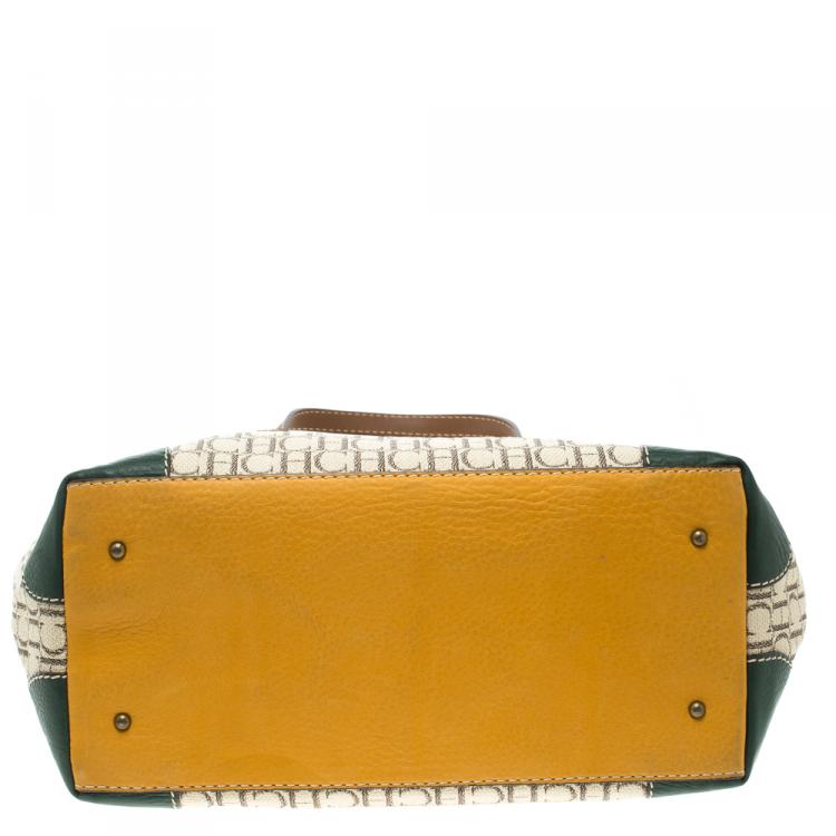 Pre Owned Carolina Herrera Multicolor Monogram Canvas Shopper Tote