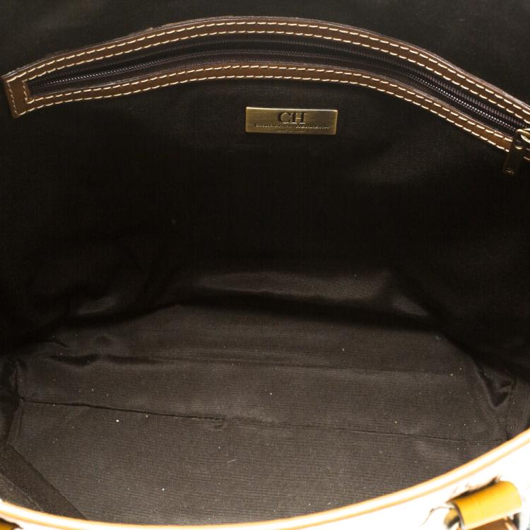 Pre Owned Carolina Herrera Multicolor Monogram Canvas Shopper Tote