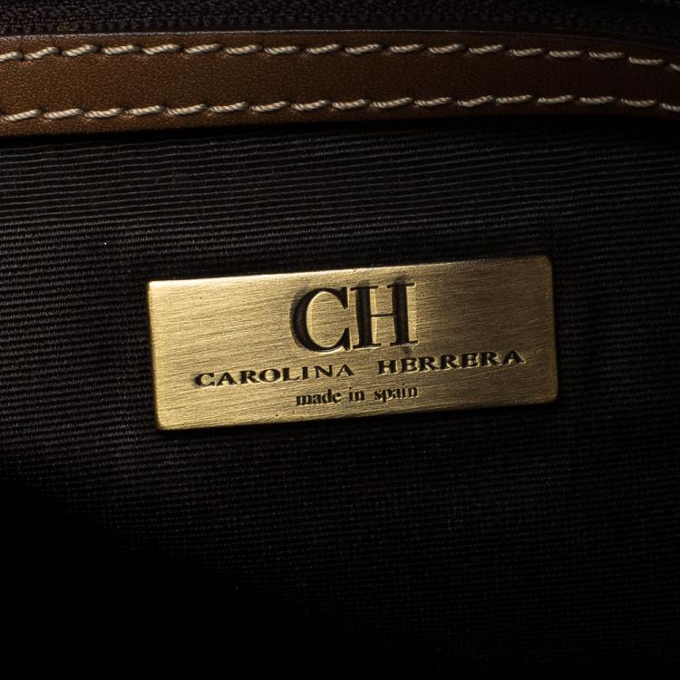 Pre Owned Carolina Herrera Multicolor Monogram Canvas Shopper Tote