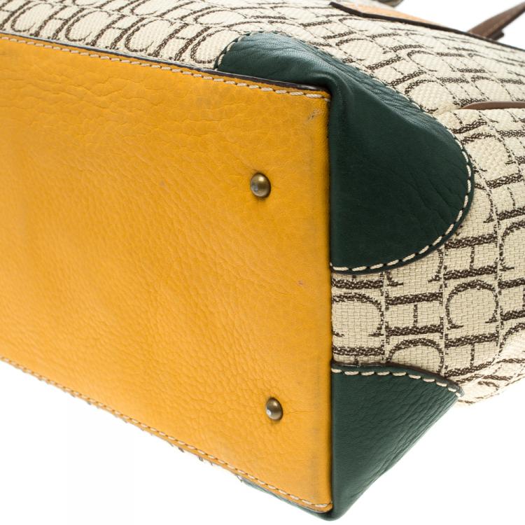 Pre Owned Carolina Herrera Multicolor Monogram Canvas Shopper Tote