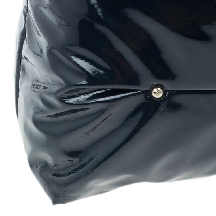 Pre Owned Carolina Herrera Blue Patent Tote