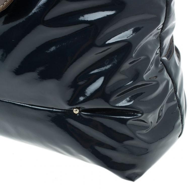 Pre Owned Carolina Herrera Blue Patent Tote