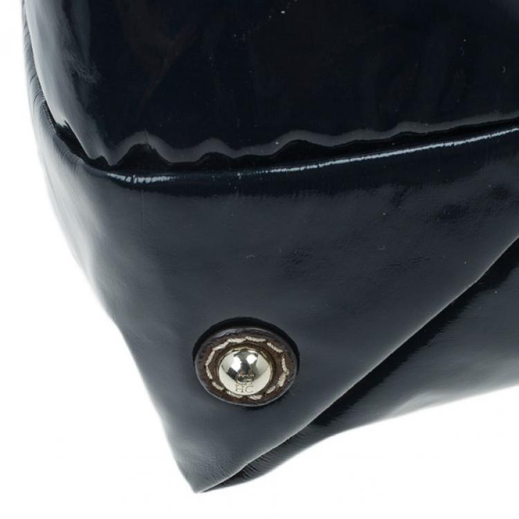 Pre Owned Carolina Herrera Blue Patent Tote