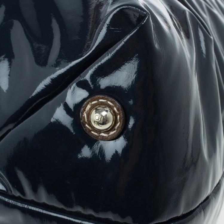 Pre Owned Carolina Herrera Blue Patent Tote