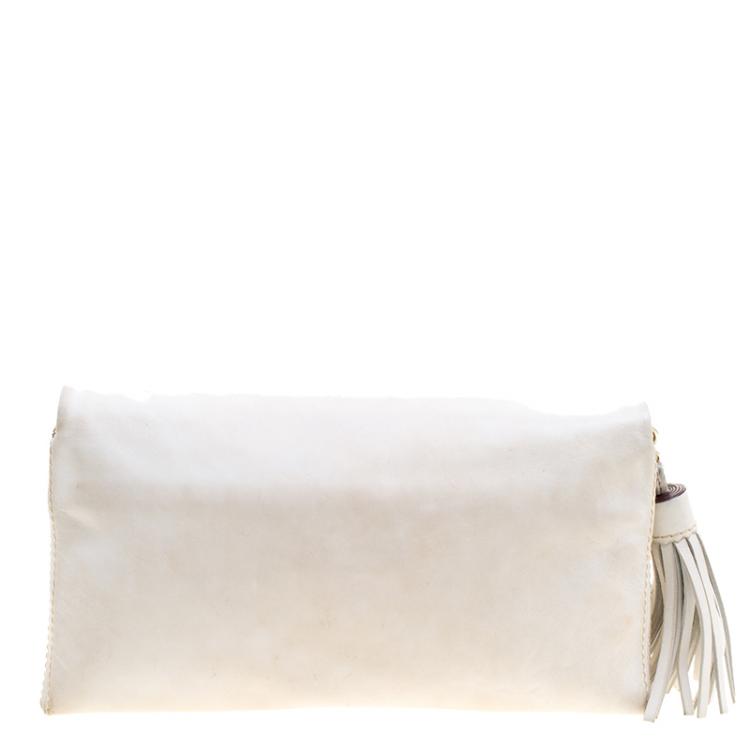 Pre Owned Carolina Herrera White Leather Chain Triana Shoulder bag