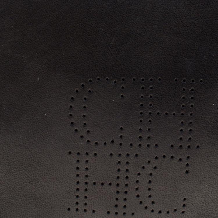 Pre Owned Carolina Herrera Black Leather Chain Crossbody Bag