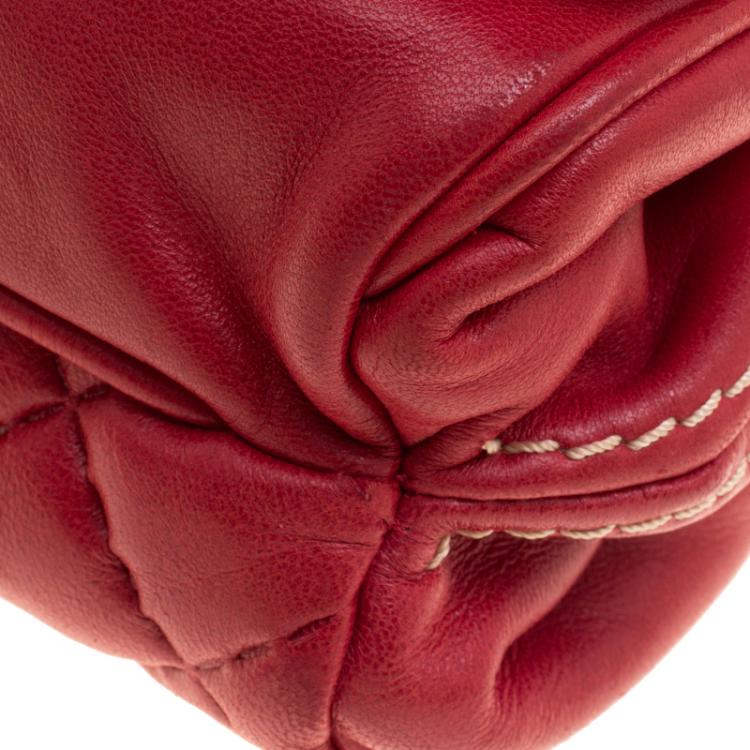 Pre Owned Carolina Herrera Red Quilted Leather Shoulder Bag