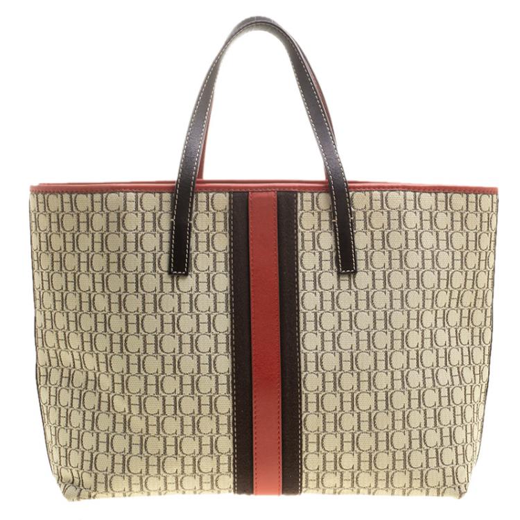 Pre Owned Carolina Herrera Multicolor Monogram Canvas Tote