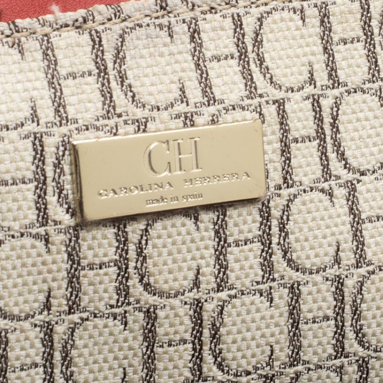 Pre Owned Carolina Herrera Multicolor Monogram Canvas Tote
