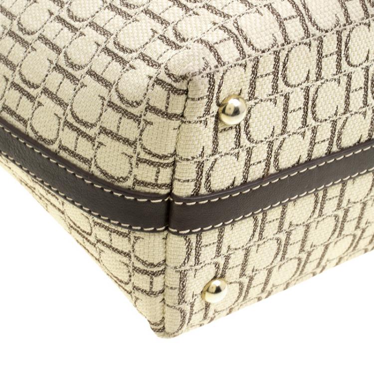 Pre Owned Carolina Herrera Multicolor Monogram Canvas Tote
