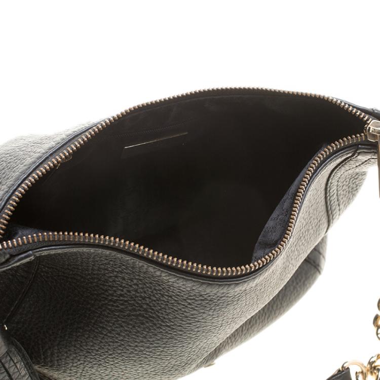 Pre Owned Carolina Herrera Black Leather Maria Shoulder Bag