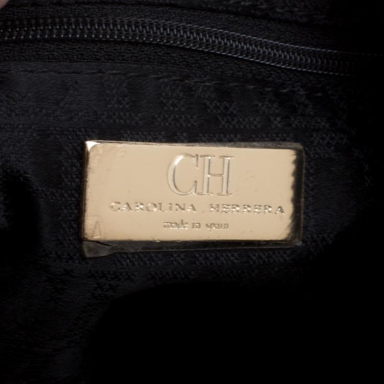 Pre Owned Carolina Herrera Black Leather Maria Shoulder Bag