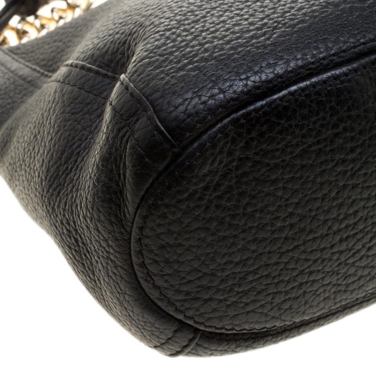 Pre Owned Carolina Herrera Black Leather Maria Shoulder Bag