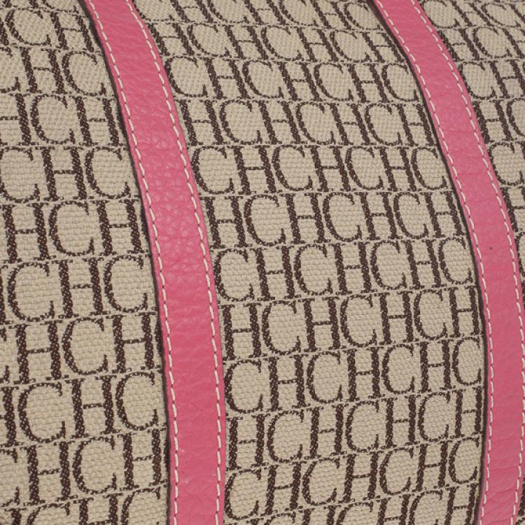 Pre Owned Carolina Herrera Multicolored Canvas Andy Boston Bag