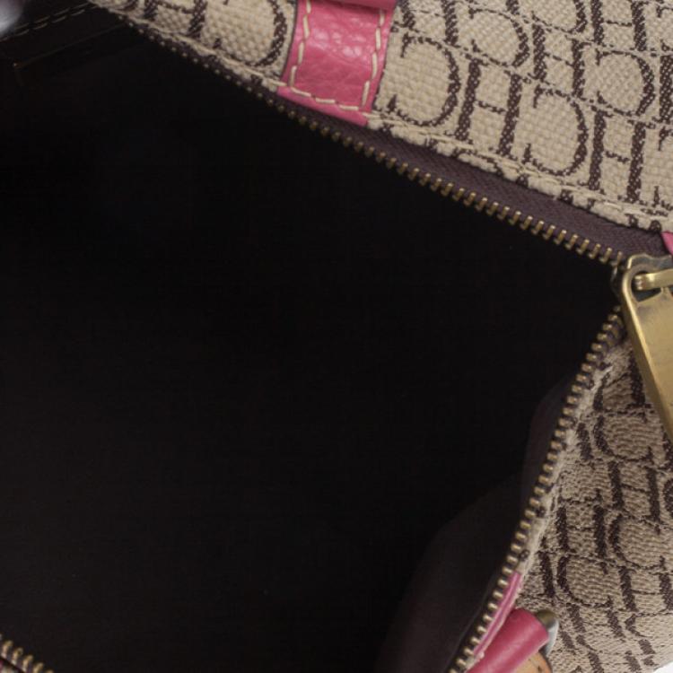 Pre Owned Carolina Herrera Multicolored Canvas Andy Boston Bag