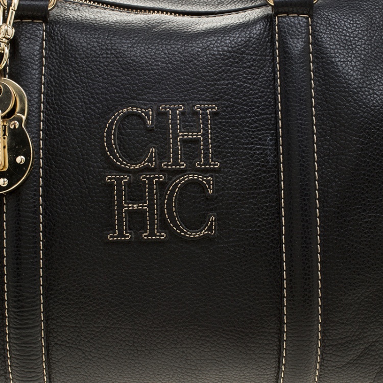 مملوكة مسبقًا Carolina Herrera Black Leather Top Handle Bag