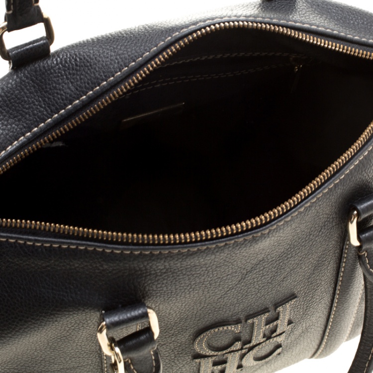 مملوكة مسبقًا Carolina Herrera Black Leather Top Handle Bag