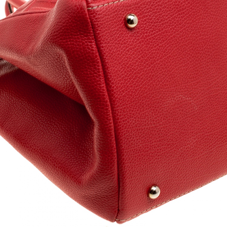 مملوكة مسبقًا Carolina Herrera Red Leather Matteo Tote