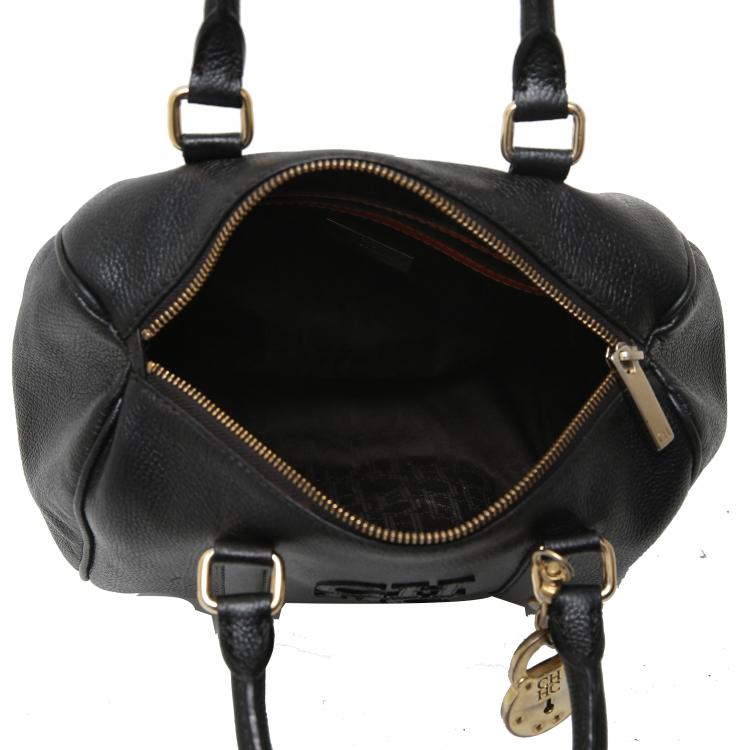 مملوكة مسبقًا Carolina Herrera Black Leather Andy Boston Bag