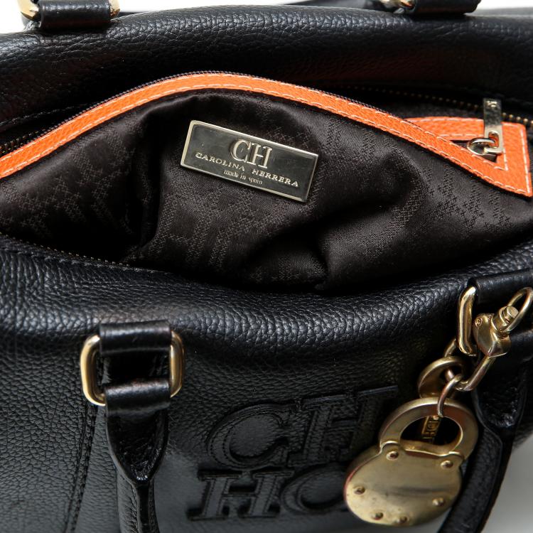 مملوكة مسبقًا Carolina Herrera Black Leather Andy Boston Bag