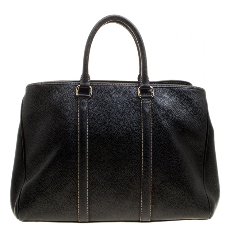 Pre Owned Carolina Herrera Black Leather Matteo Tote