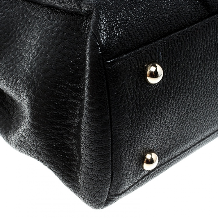 Pre Owned Carolina Herrera Black Leather Chain Tote