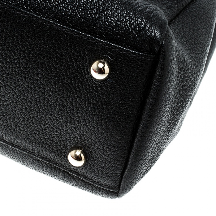 Pre Owned Carolina Herrera Black Leather Chain Tote