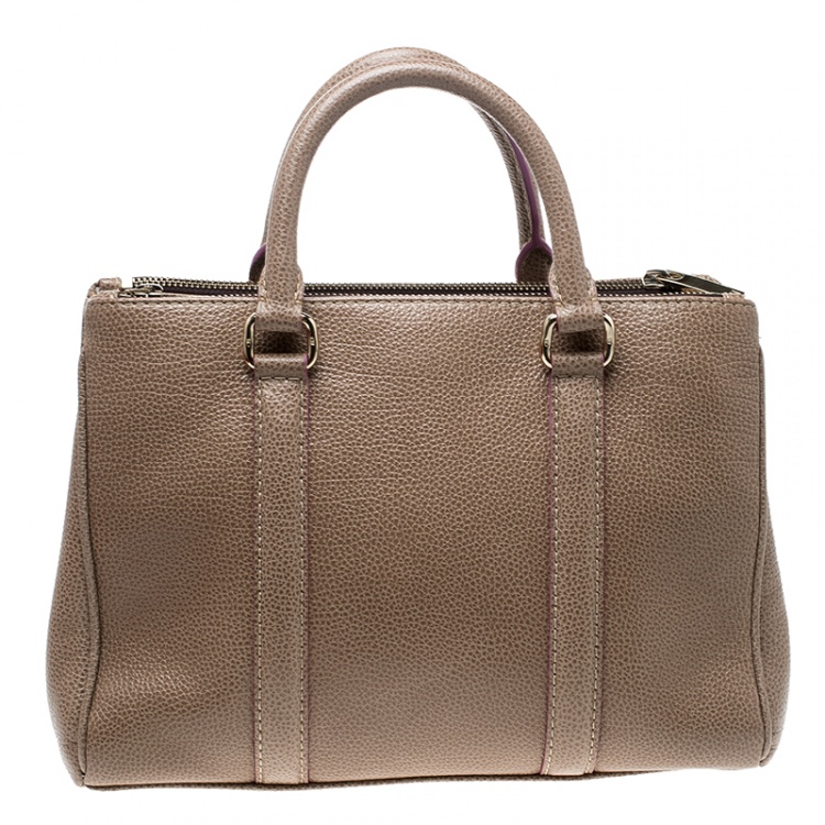 Pre Owned Carolina Herrera Beige Leather Tote