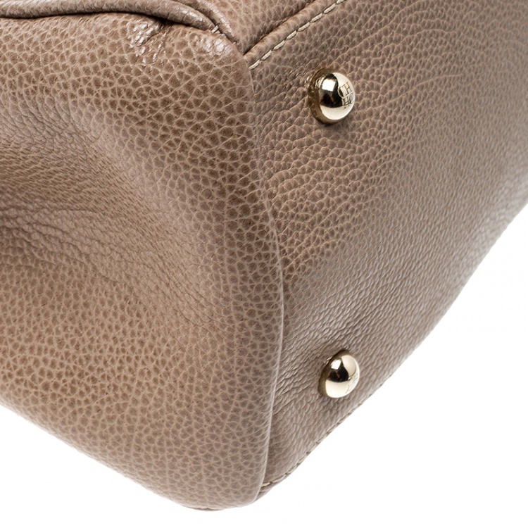 Pre Owned Carolina Herrera Beige Leather Tote