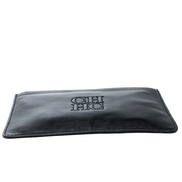 مملوكة مسبقًا Carolina Herrera Black Leather Tassel Clutch