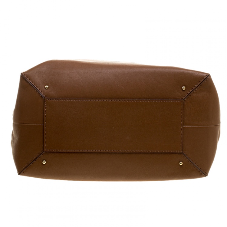 مملوكة مسبقًا Carolina Herrera Black/Brown Monogram Wool/Canvas and Leather Hobo