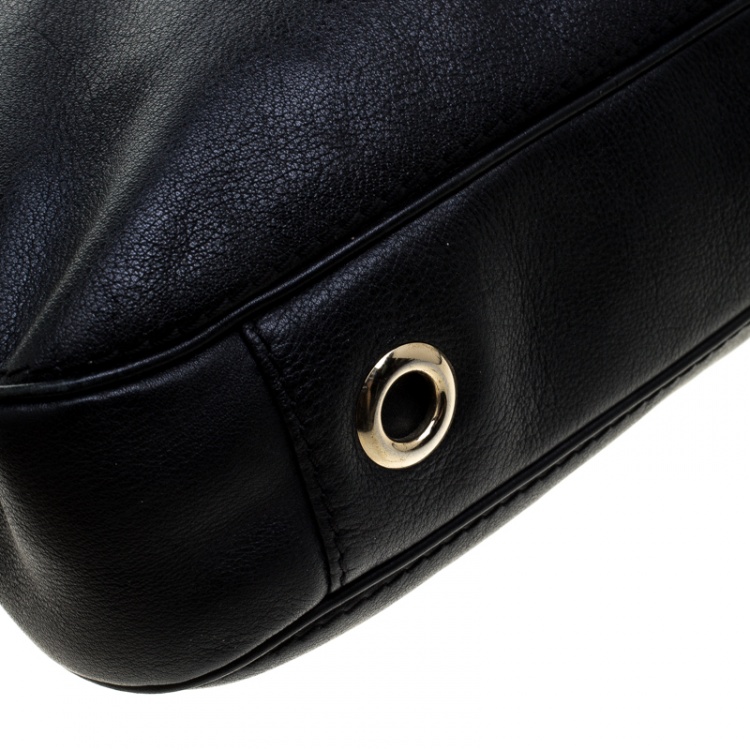 Pre Owned Carolina Herrera Black Leather Shoulder Bag