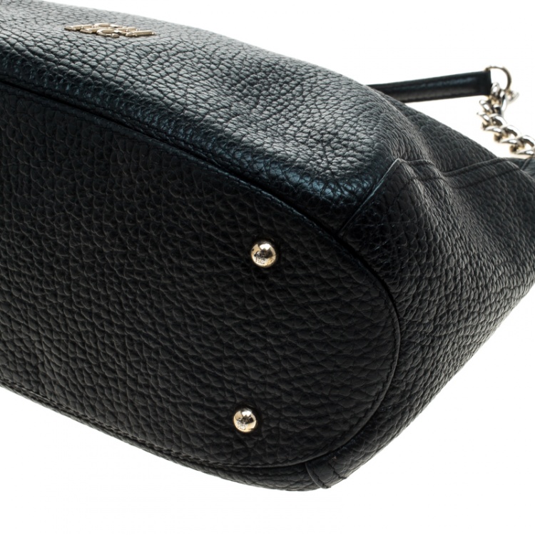 Pre Owned Carolina Herrera Black Pebbled Leather Hobo