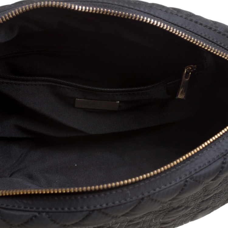 Pre Owned Carolina Herrera Black Monogram Nylon Shoulder Bag