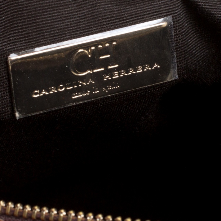 مملوكة مسبقًا Carolina Herrera Burgundy Leather Andy Boston Bag