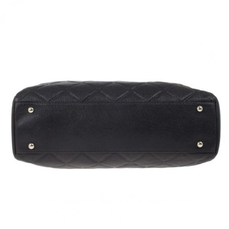 Pre Owned Carolina Herrera Black Quilted Shopper Tote