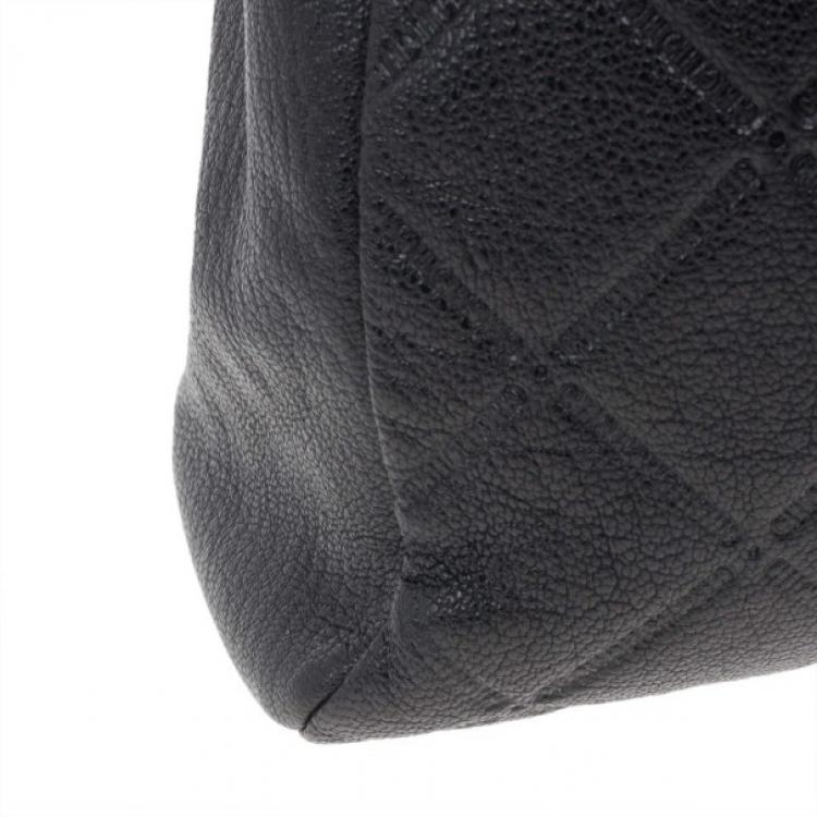 Pre Owned Carolina Herrera Black Quilted Shopper Tote