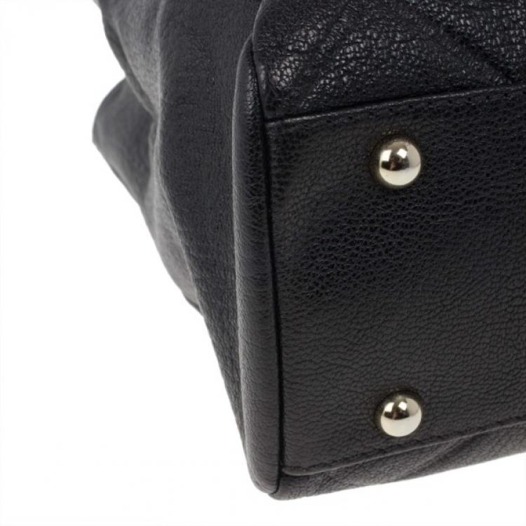 Pre Owned Carolina Herrera Black Quilted Shopper Tote