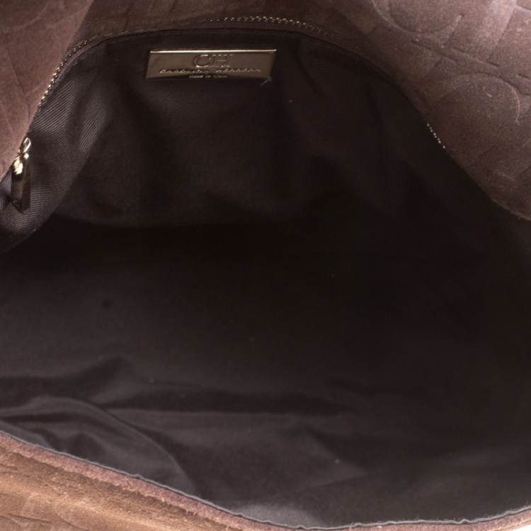 Pre Owned  Carolina Herrera Burgundy Leather Tassel Hobo